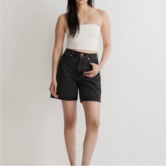 Madewell Pants - Madewell Plus Baggy Jean Reyburn Black Wash Denim Shorts